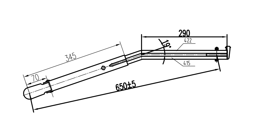 GBSX02 紹興GJ650mm雙圓管右刮臂（19度）